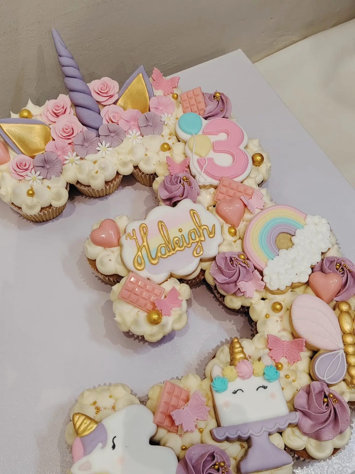 Pastel decorated cupcakes for a celebration